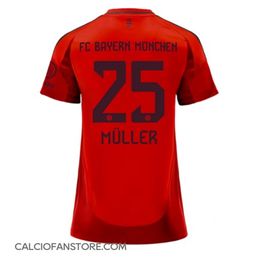 Maglia Calcio Bayern Munich Thomas Muller #25 Prima Divisa Donna 2024-25 Manica Corta